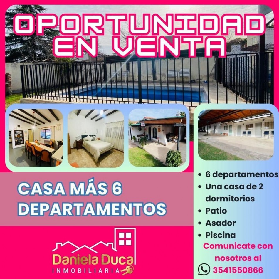 CASA MAS DEPARTAMENTOS EN VENTA CARLOS PAZ CENTRO